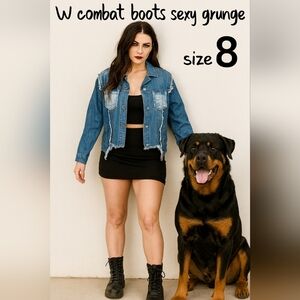 Signature 8 3-Tone Distressed Denim Jean Jacket Raw Hem Cropped Front Medium M